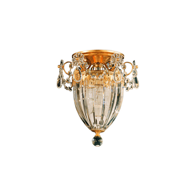 Bagatelle 1 - Light Semi Flush Mount, French Gold, Heritage Handcut