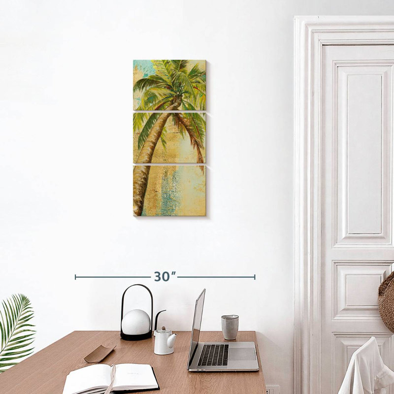 Beach Palm Panel II, 27" H x 12" W