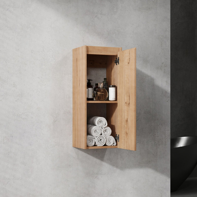 12" Bathroom Side Cabinet, Imitative Oak