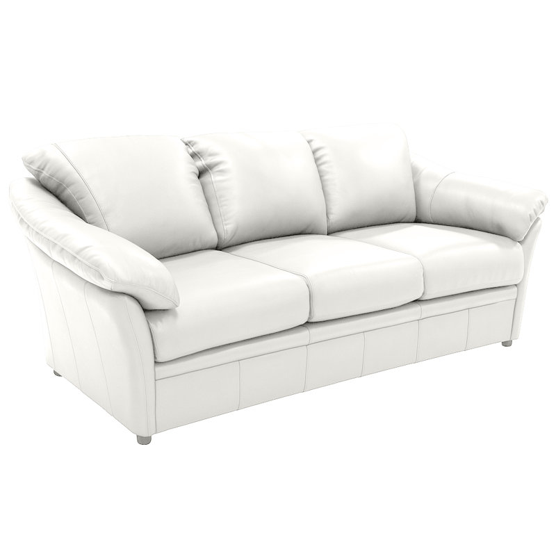 Ramdev 80" Genuine Leather Sleeper Sofa, White