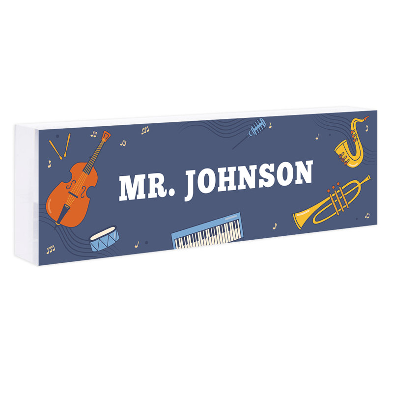 Plaque de bureau 8 x 2,5 en acrylique - Cadeau personnalisé pour professeur