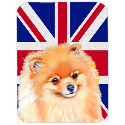 Poméranie à trésors avec panneau de coupe en verre à drapeau anglais britannique caroline Union Jack
