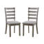 2 chaises de salle à manger grises, dossier, siège rembourré en tissu, style rustique gris rustique, 2 pièces, bois massif