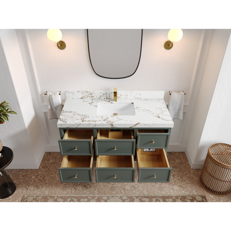 Ensemble de meuble-lavabo simple 48 po Roswell, Doré Viola