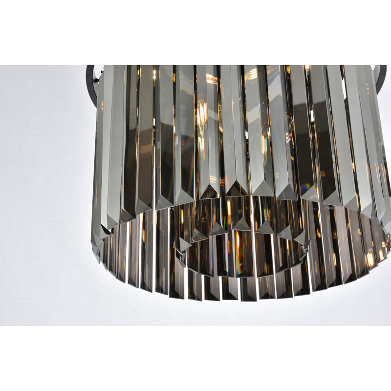 Yazmin Flush Mount, Gray, Matte Black