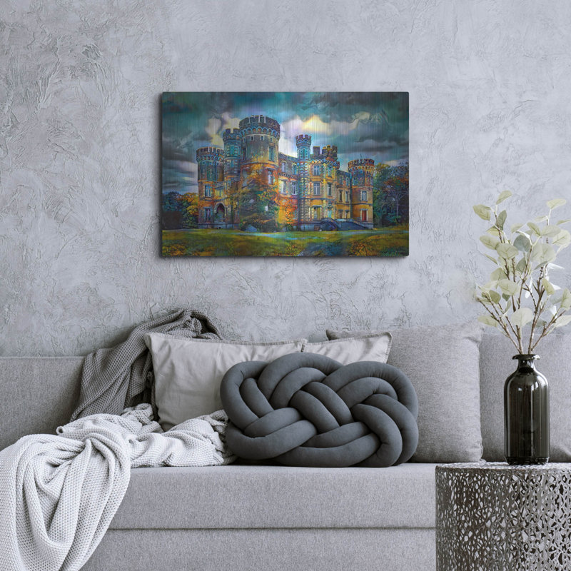  «Belgique Wallonie Hainaut Moulbaix Castle» par Pierre Gavidia, art mural en métal, H 24 po x l 36 po