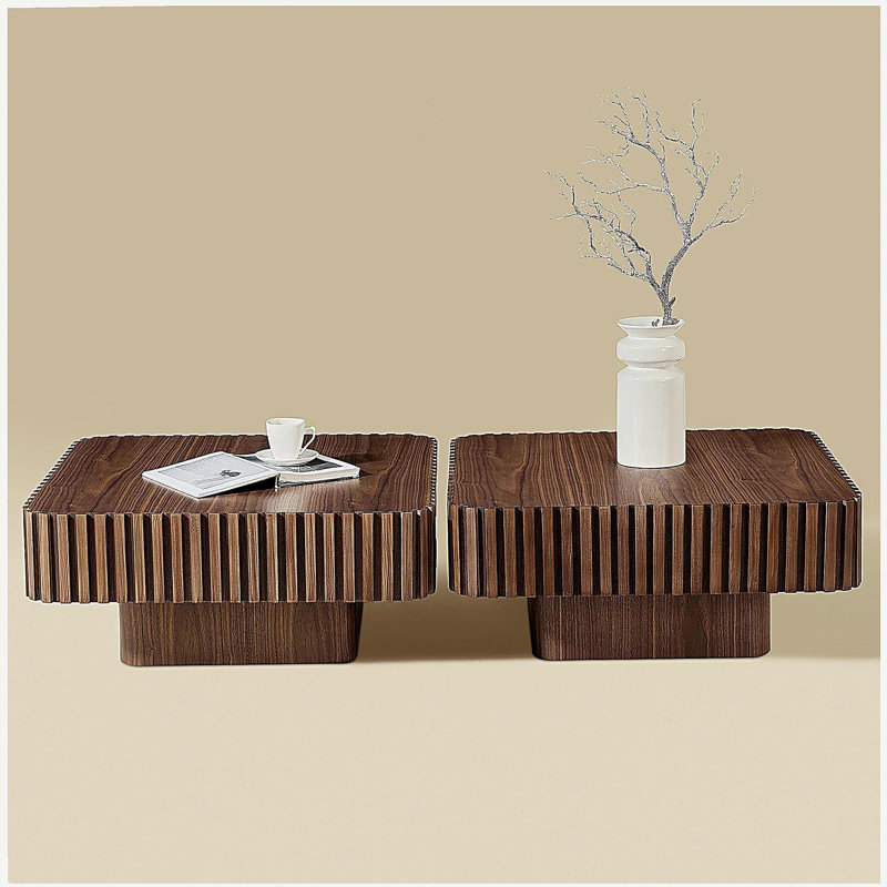 2 pièces, ensemble de table basse carrée 31,5 pouces Handcraft