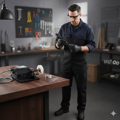 2-in-1 Belt Sander with 350W Dual Motor System, Features Sand Belt and Rotary Tool, Mini Electric Belt Sander Desktop Polisher, Multifunctional Power Tool