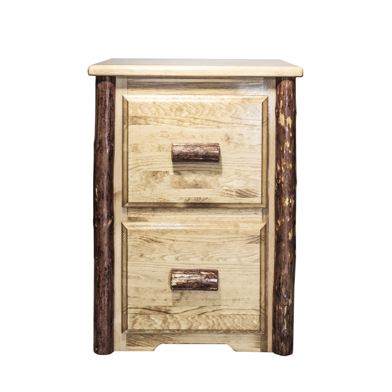 Tustin 23'' Wide 2 -Drawer Solid Wood File Cabinet, Medium Brown