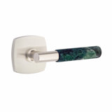 Emtek Select Privacy Leverset, Urban Modern Rosette, T-Bar Stem, Green Marble Handle, CF