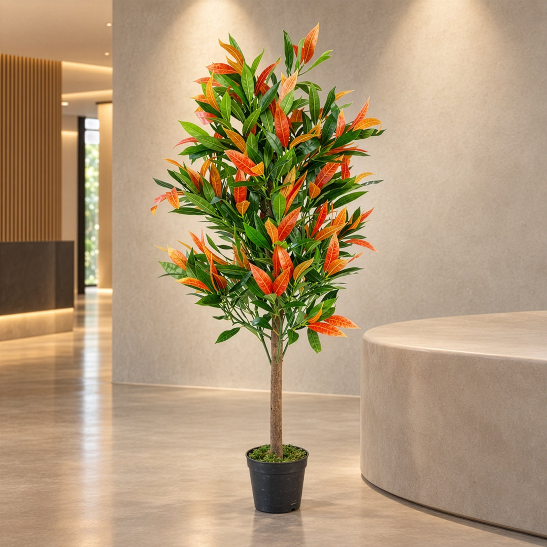 Leaf Unisex Red Robin Artificial Ficus Tree Photinia Green 130Cm - Image 6