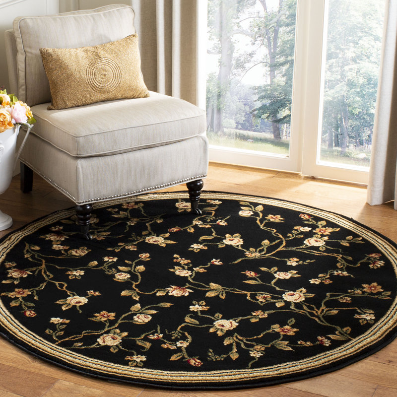 Tapis à motif floral Carolane, Rond 5 pi 3 po