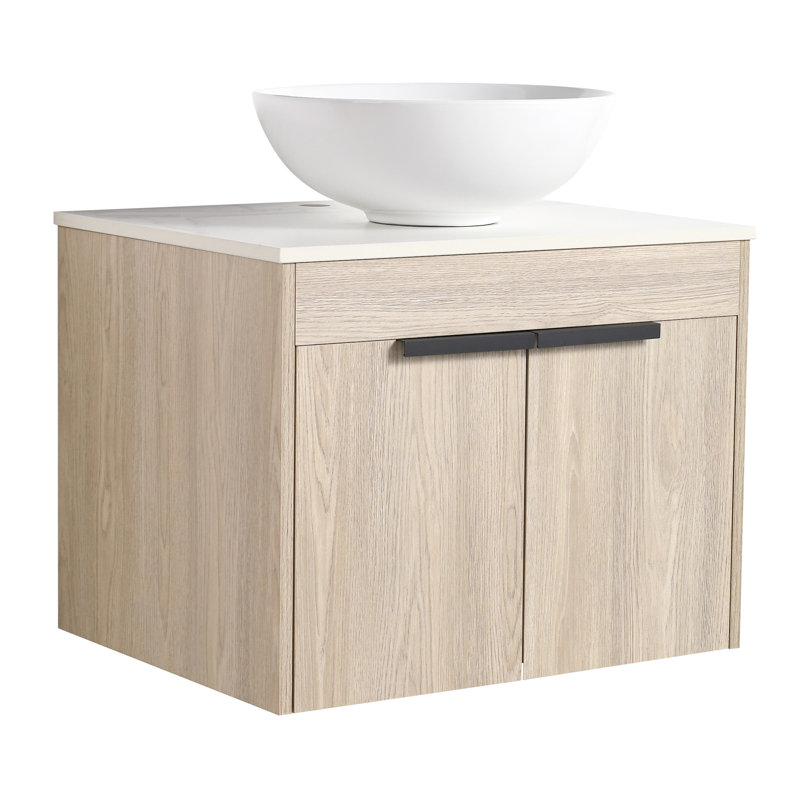 Meuble-lavabo moderne avec fixation murale peu encombrante et lavabo en céramique durable