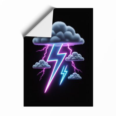 Electric Storm Modern - Framed Print