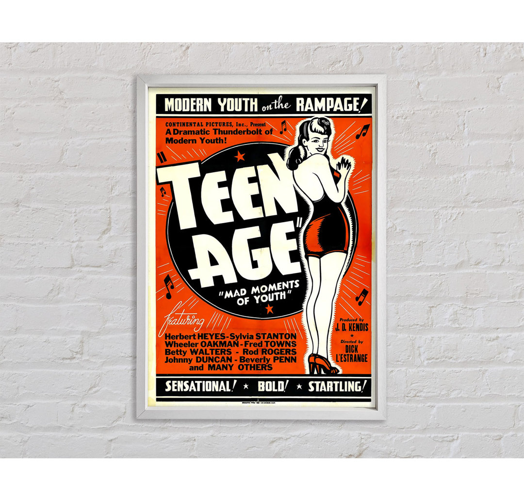 Teen Age 1944 Poster 1 - Einzelner Bilderrahmen Typografie auf Leinwand