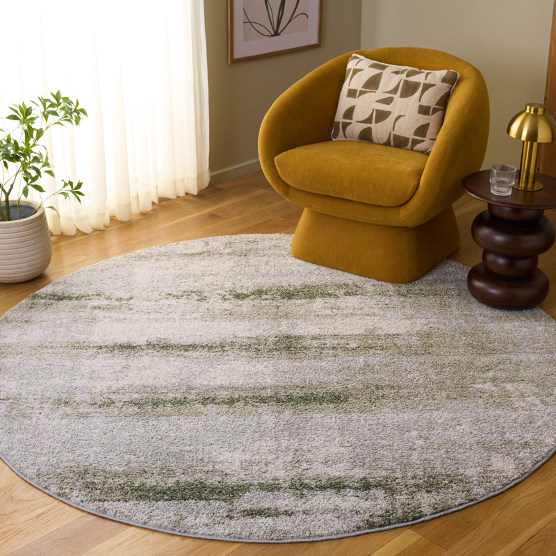 Wave Performance Abstract Indoor Rug, Round 6'7"
