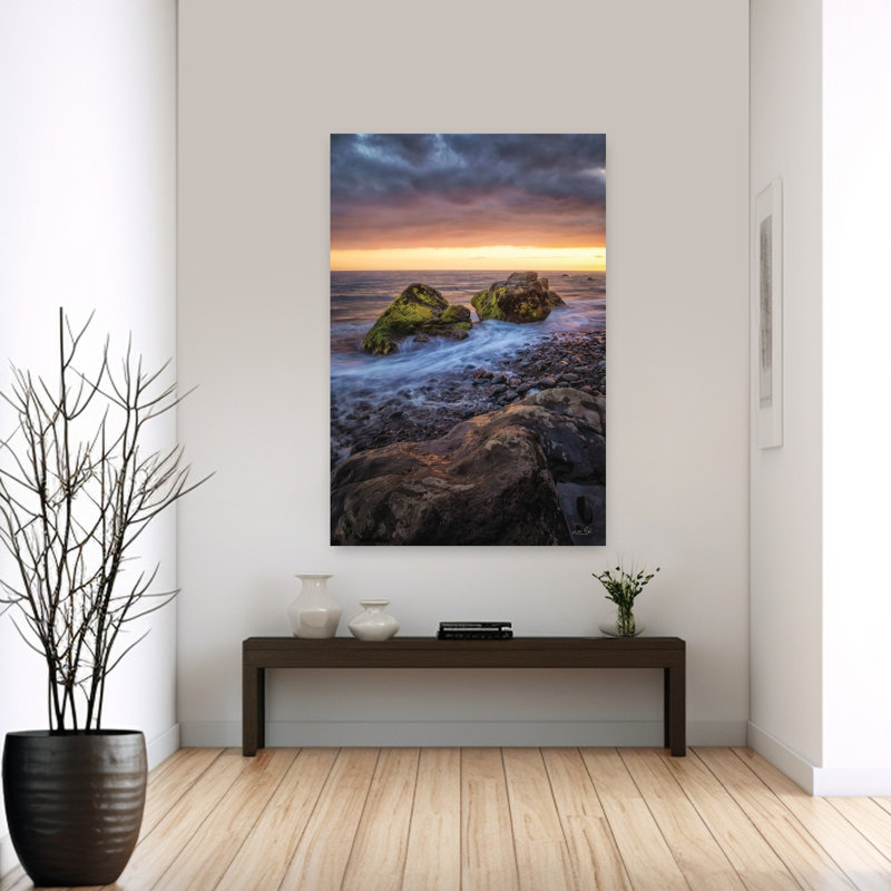 Art de paysage côtier abstrait Rock Solid, H 60 po x l 40 po