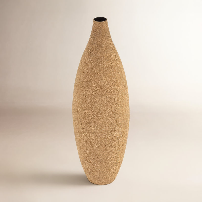 Petit vase à fleurs en liège, H 18,75 po x l 6,25 po x P 6,25 po