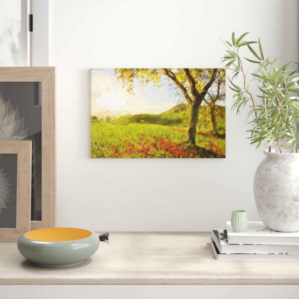 Leinwandbild "Landschaft im Herbst", Grafikdruck