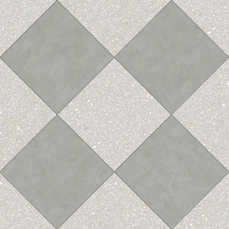 Lithos 12X12 Checkerboard Gris And Sage, Gris/Sage