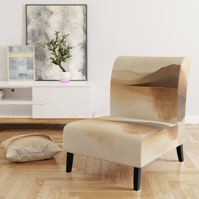 Mountains Accent Chair - Lake Horizon, Peaceful Scenery With Peaks Side Chair