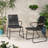 2pcs Modern Seating, Black Woven Rope, Iron Frame, Outdoor, 23.15"w X 21.88"d 33.49"h, Contemporary, Handmade Frame Outdoor Chairs With Intricate Rope Decoration For Gladness, 23.15”w 21.88”d 33.49”h