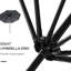 Parasol de patio gris foncé 9 pi, 3 pi, avec manivelle et bouton poussoir inclinables pour l'extérieur, gris