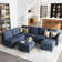 Tomario 8- Piece Upholstered L-Shaped Modular Sectional With Storage Ottoman