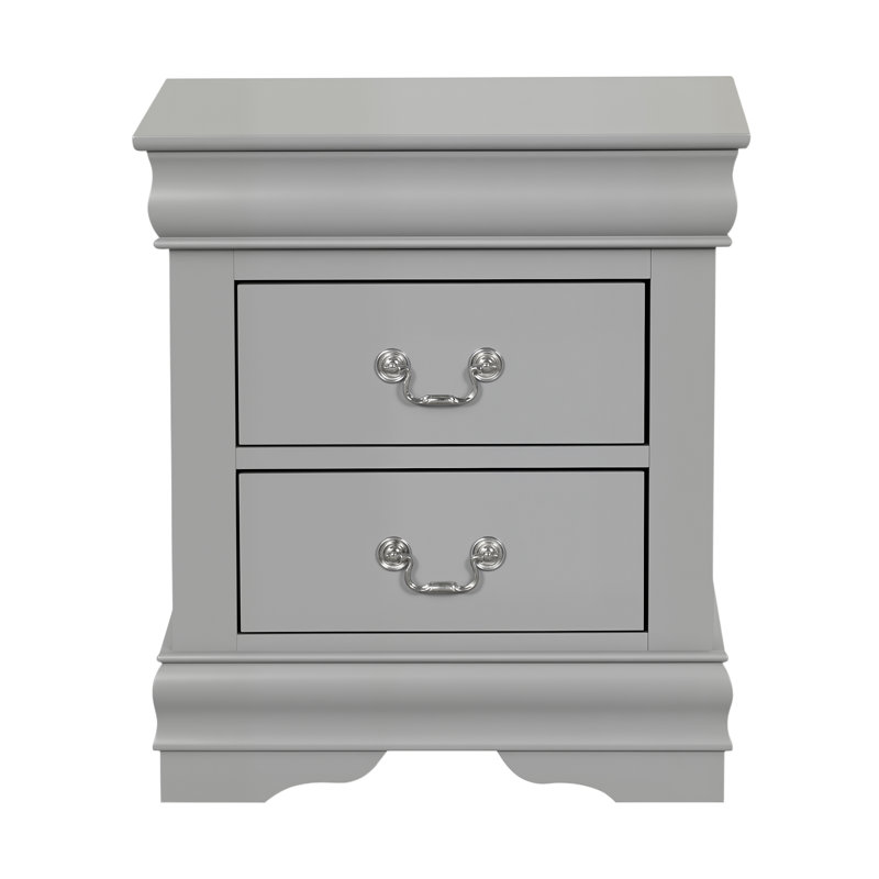 Table de chevet 2 tiroirs Riverrock, Gris