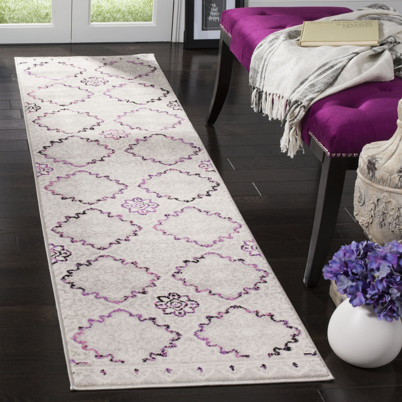 Tapis à motif géométrique Micheline, Tapis de couloir 2 pi x 8 pi