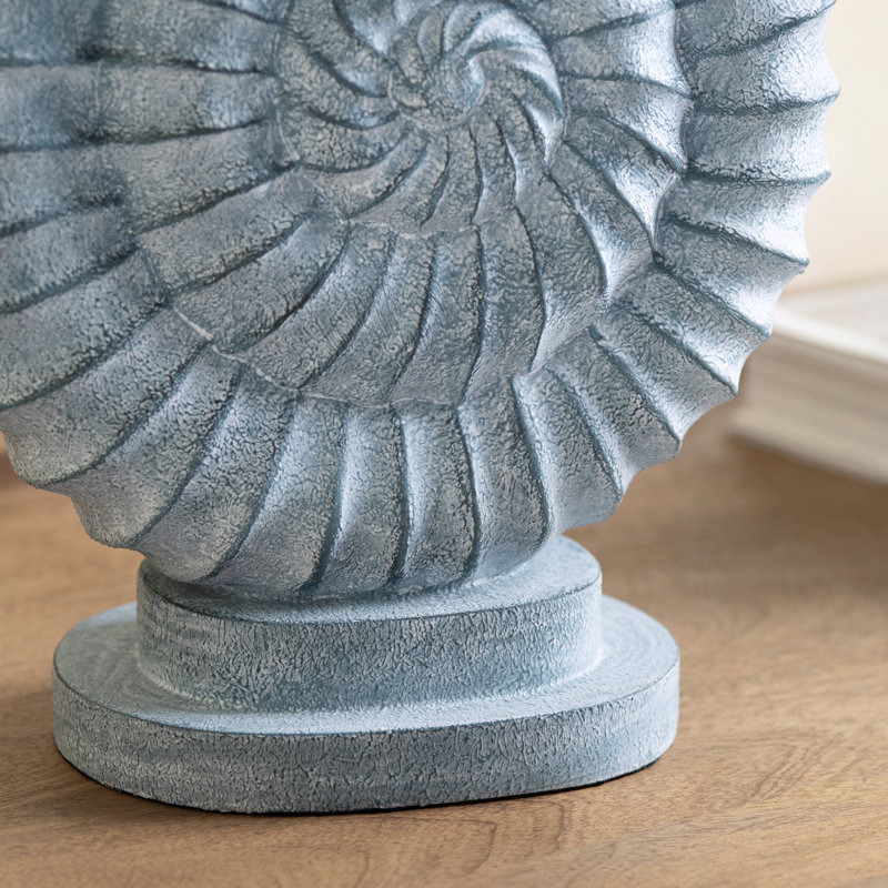 Resin Shell Table Lamp With Shade, Blue