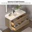 Meuble-lavabo mural 48 po avec comptoir en quartz blanc et lavabo