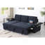 Canapé-lit modulaire réversible en tissu tissé gris foncé Ashlyn II