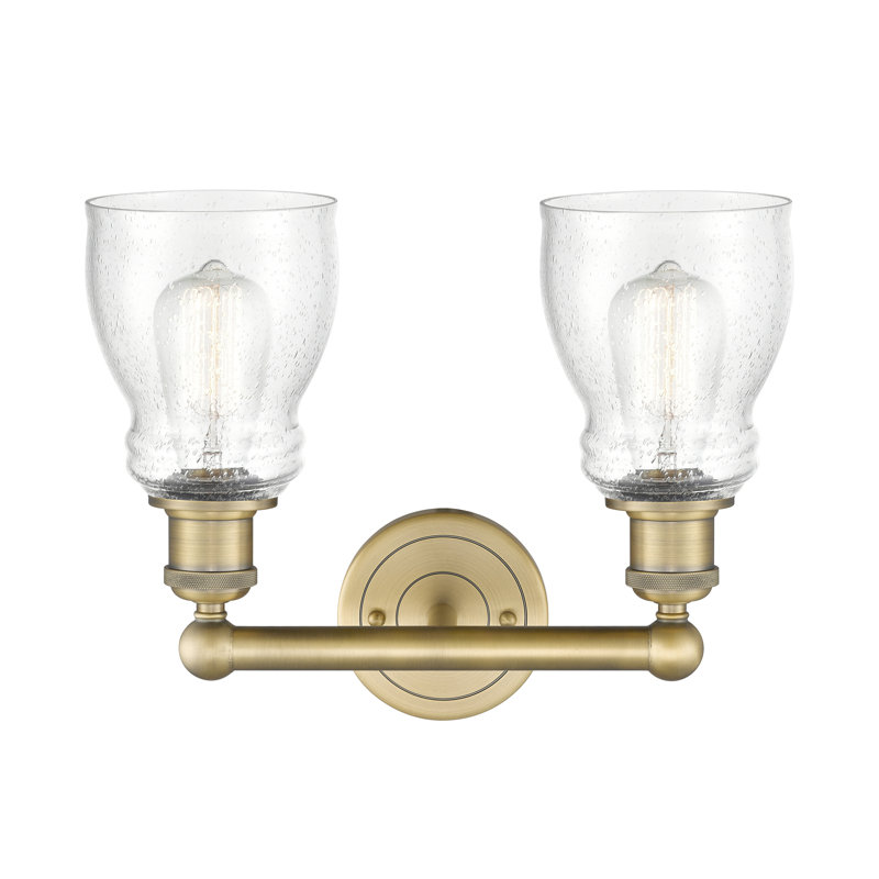Éclairage pour meuble-lavabo à 2 lumières, Laiton brossé, Bullé