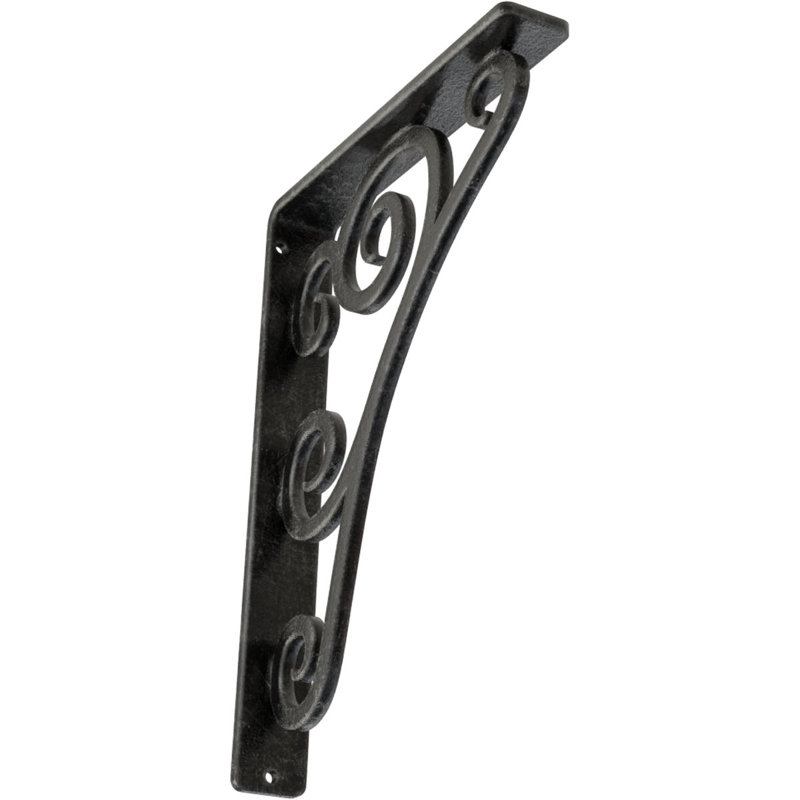 Support en fer forgé Tristan, Argent antique, H 10 po x l 1,5 po x P 7,5 po