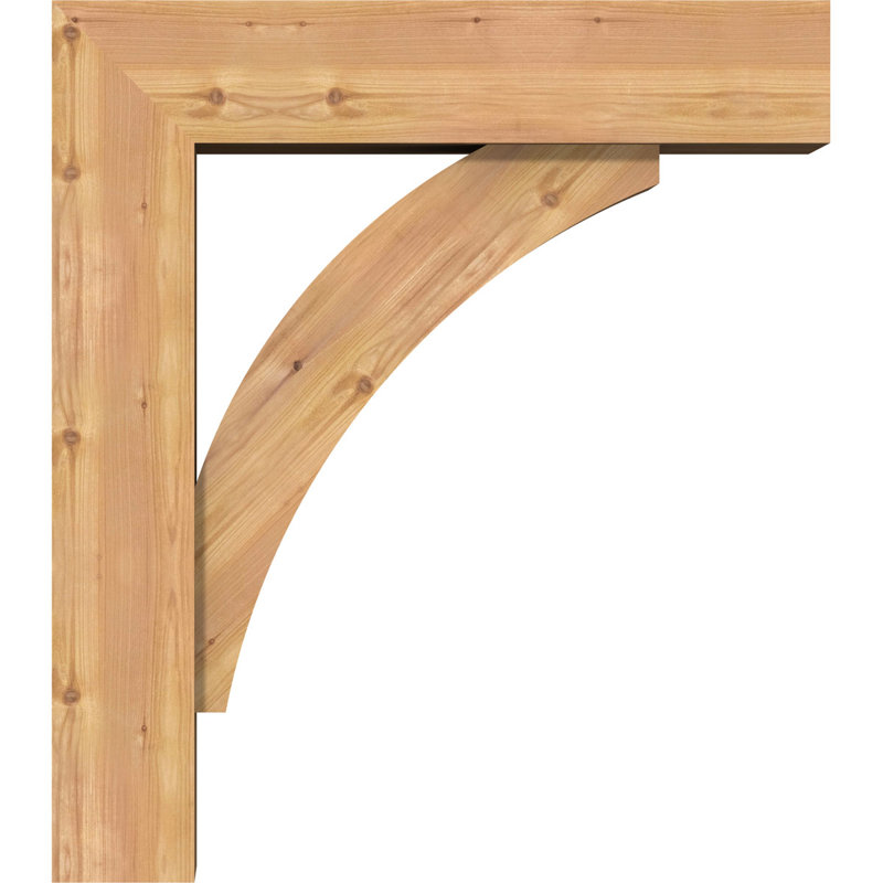 Thorton Block Bracket with Offset Brace, 7 1/2"W Western Red Cedar (Smooth), 34 x 30