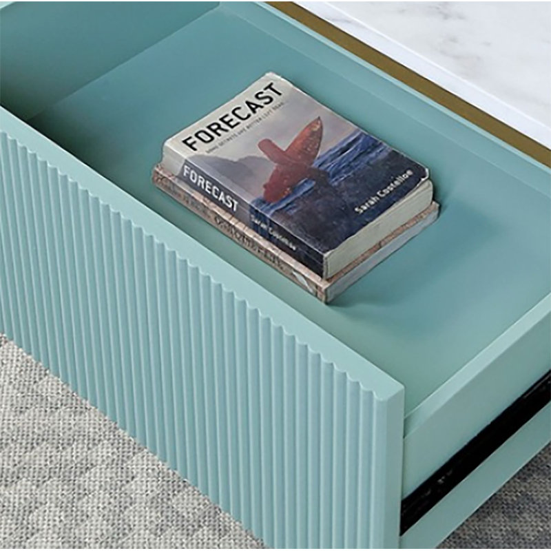 Console Harelkin, Bleu sarcelle clair / doré