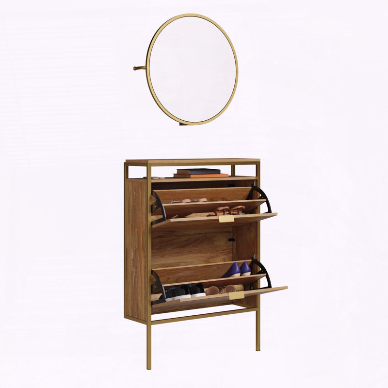 Armoire à chaussures murale avec miroir