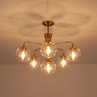 Plafonnier semi-encastré 6 lumières Spoutnik
