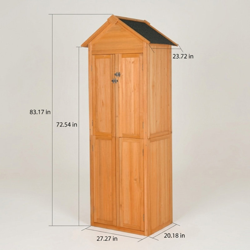 Armoire de rangement de jardin en bois résistante aux intempéries, abri à outils verrouillable pour cour arrière, pelouse et terres agricoles