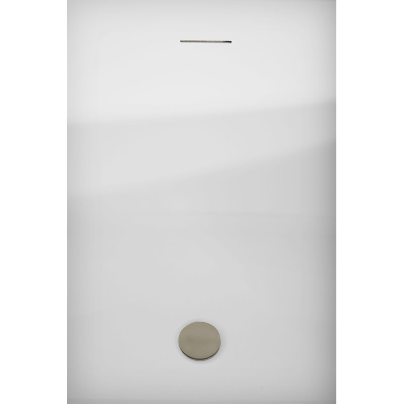 59" Streamline Soaking Freestanding Tub and Tray With Internal Drain, Brushed Nickel