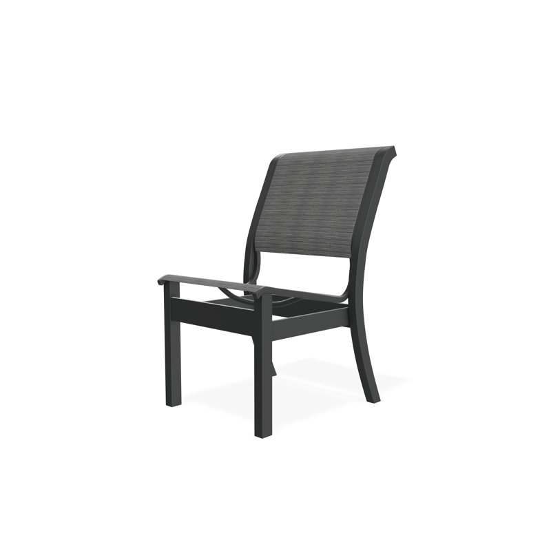Chaise d'appoint empilable en polymère de qualité marine Leeward Sling, Graphite, Destiny Steel