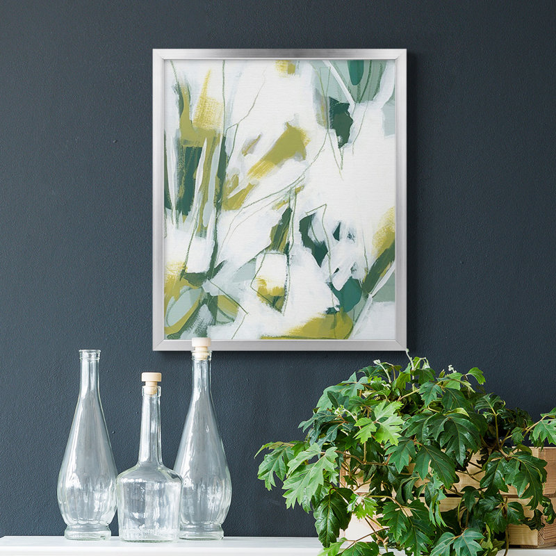 Toile encadrée de qualité supérieure Emerald Ice IV - prête à être accrochée, Argent, H 24 po x l 20 po