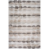 5' Beige and Brown Abstract Distressed Area Rug
