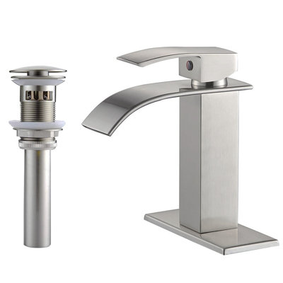 Single-Hole Single-handle Bathroom Faucet with Drain Assembly