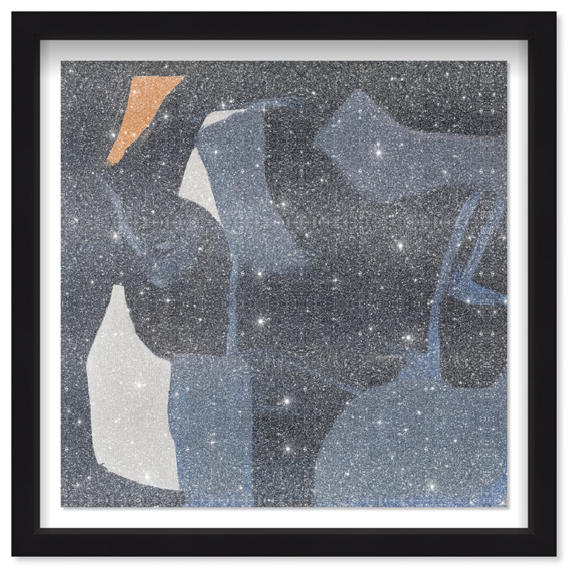 Obscured Voices II Shadowbox Abstract Print by Oliver Gal, Black Frame, 12 x 12, 17.5"H x 17.5"W, Black Frame