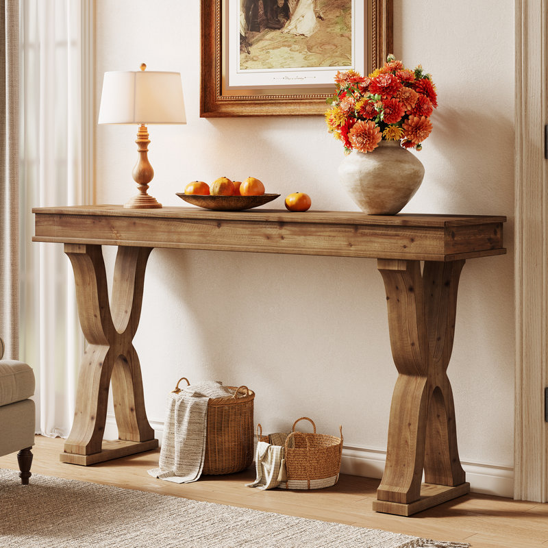 85.1cm Solid Wood Console Table, Rustic Brown