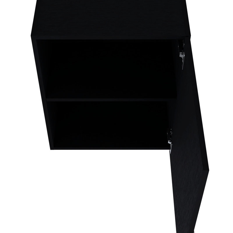 Armoire murale compacte compacte noire avec 1 porte - Modern Innovation Space Polyvalent, Noir