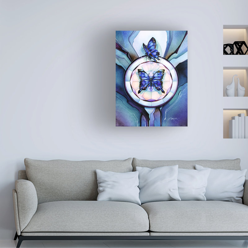 Art mural sur toile tendue - "Le papillon à l'intérieur" de Jody Bergsma pour décoration de salon, de chambre à coucher ou de bureau - 24 x 32