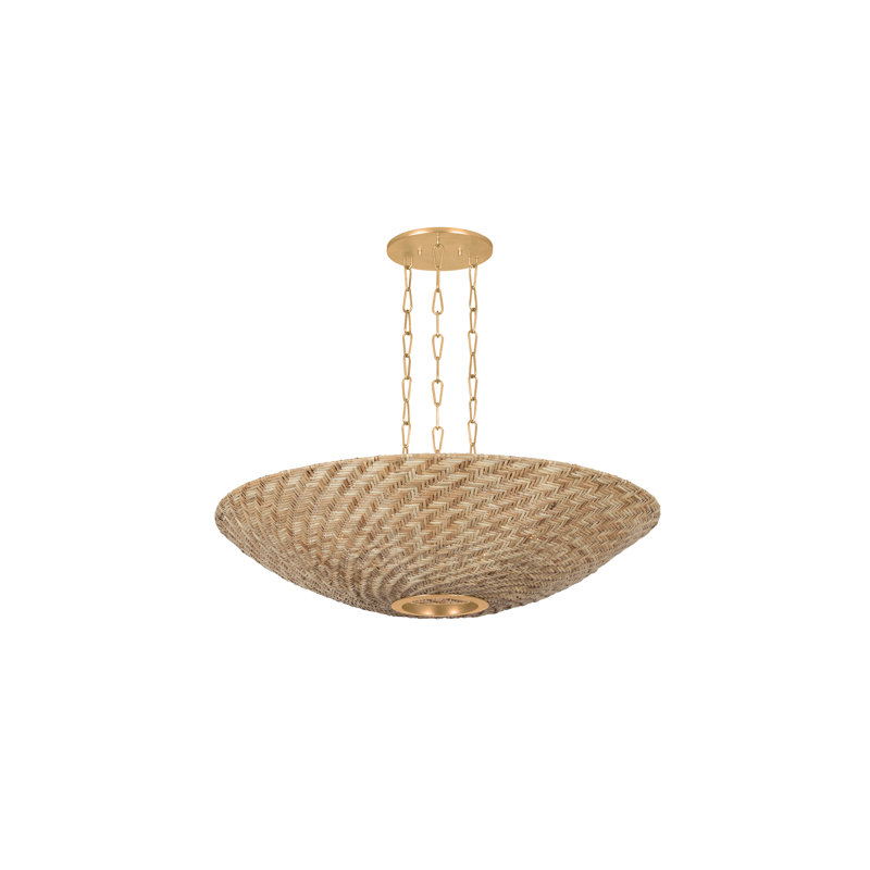 Lustre à 6 lumières de 40,25 pouces de largeur et feuille d'or rétro Troy Lighting